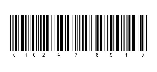 Black barcode illustration isolated on white background