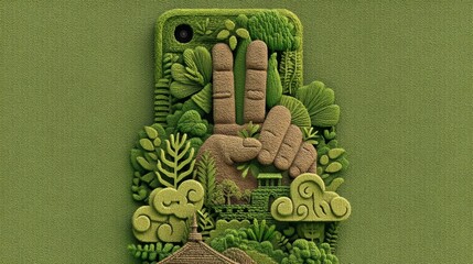 Artistic Representation of Mental Health Detox with Nature and Peace Symbolism