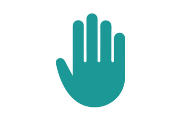 stop hand vector icon on white