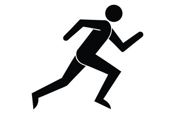running vector icon silhouette
