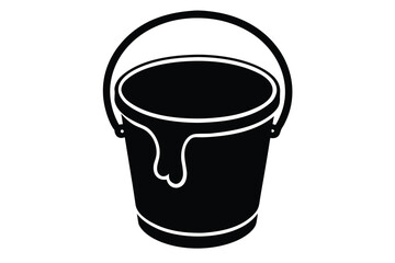 paint bucket vector icon silhouette