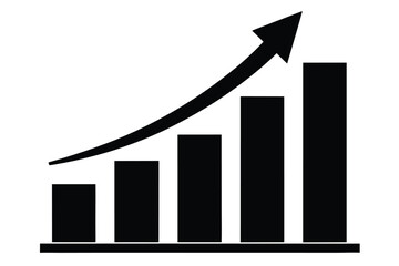 growth chart vector icon silhouette