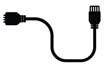 ethernet cable vector icon silhouette