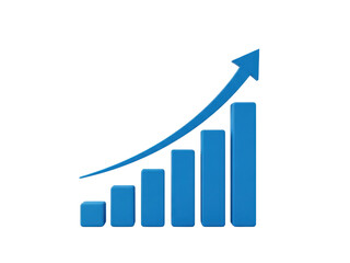 Blue bar chart upward trend