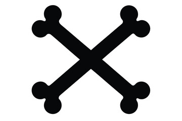 crossbones vector icon on white