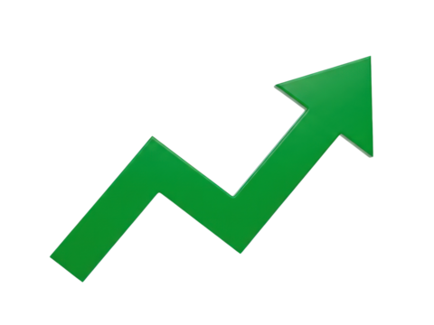 Green arrow chart upward trend