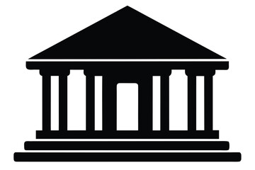 bank building vector icon silhouette