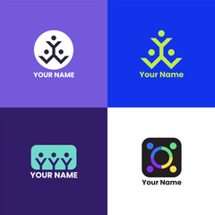 Social Logo Bundle - Modern Community Brand Identity Vector Set