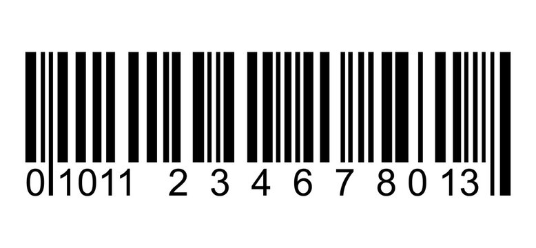 Black barcode illustration isolated on white background