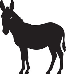 donkey silhouette on white background