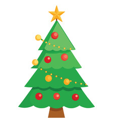 Festive Christmas Tree Design with Colorful Ornaments and Decorations for Holiday Season