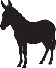 donkey silhouette on white background