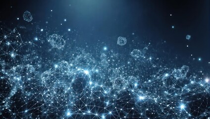 Dynamic digital network connecting abstract data points, glowing with vibrant energy in a futuristic cyberspace exploration.