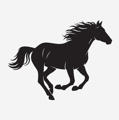 Dynamic Horse Silhouette – Bold Line Art for Branding