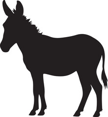 donkey silhouette on white background