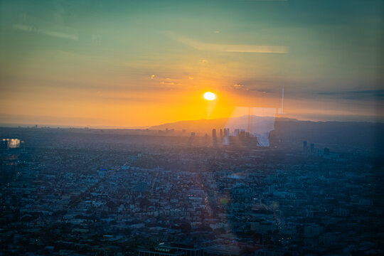 USA, California, Los Angeles, Downtown LA - Sunset in Downtown LA