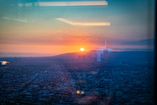 USA, California, Los Angeles, Downtown LA - Sunset in Downtown LA