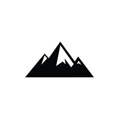 Adobe Illustrator aSimple black silhouette of jagged mountain peaks