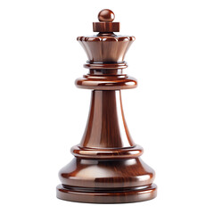 Dark Wood Chess Queen Piece With Glossy Finish Keywords: chess, chess piece, queen, chess queen isolated on a transparent background