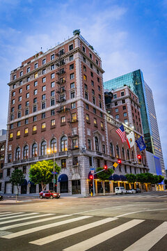 USA, California, Los Angeles, Downtown LA - Sunset in Downtown LA
