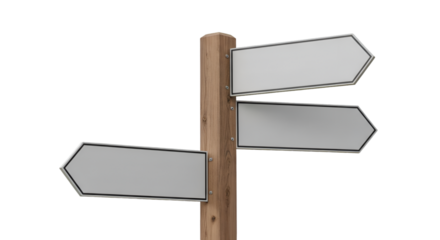 Blank Directional Signpost with Multiple Arrows