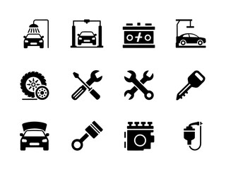 Car Repair and Maintenance Service Icons Set\.