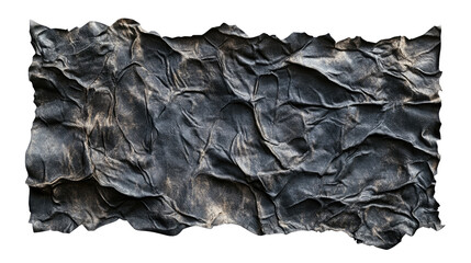 Aged, crumpled paper with burnt edges, isolated on a white background. png