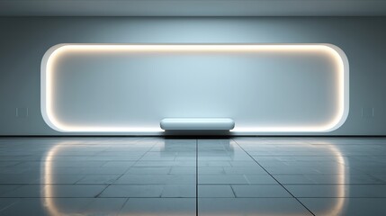 Modern minimalistic interior with soft lighting and sleek design for contemporary spaces.