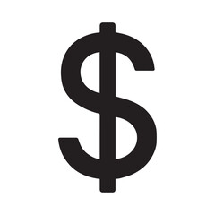 Dollar symbol isolated on transparent background.