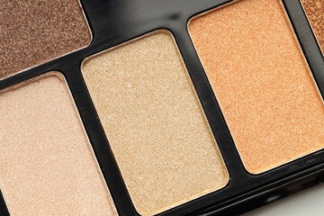Beautiful eyeshadow palette as background, top view