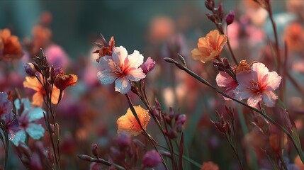 Vibrant wildflowers bloom in a colorful garden, showcasing nature's beauty and diversity.