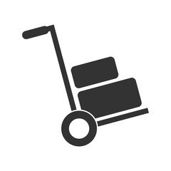 Cart with luggage icon isolated on transparent background