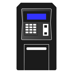Modern atm machine silhouette icon for cash withdrawal and banking services