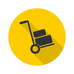 Cart with luggage icon isolated on transparent background