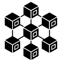 Obraz premium Abstract digital network connections and cryptocurrency technology icons for modern design