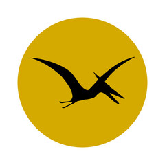 Pterodactyl silhouette icon isolated on transparent background © sljubisa