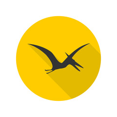 Pterodactyl silhouette icon isolated on transparent background © sljubisa