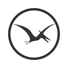 Pterodactyl silhouette icon isolated on transparent background © sljubisa