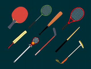 Sticker design with a wooden theme, games, various sports
