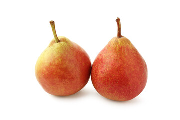Two fresh ripe pears isolated on white