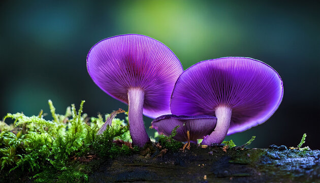 Purple Violet Mushroom Amethyst Deceiver Laccaria Amethystina