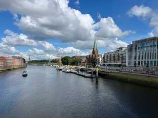 Naklejka premium Schlachte riverside promenade in Bremen