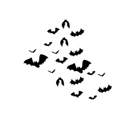 flying bats silhouettes