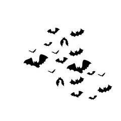 flying bats silhouettes