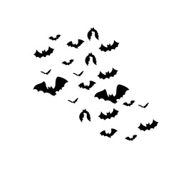 flying bats silhouettes