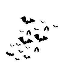 flying bats silhouettes