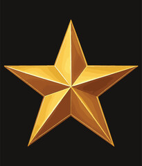 Luxury Award Golden Star, Bright Glossy Gold Star Icon, Detailed Golden Star Vector Art, Premium Gold Star Vector Transparent, Shiny Five Point Golden Star Design