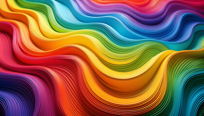 Obraz premium Colorful Abstract Waves Vibrant Rainbow Curves Wavy Gradient Patterns