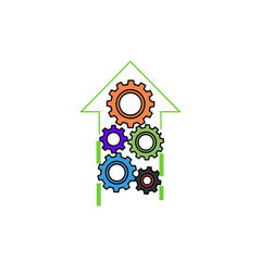 System upgrade icon logo flat vector design