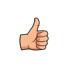 Thumb up, Okay gesture icon logo flat vector design